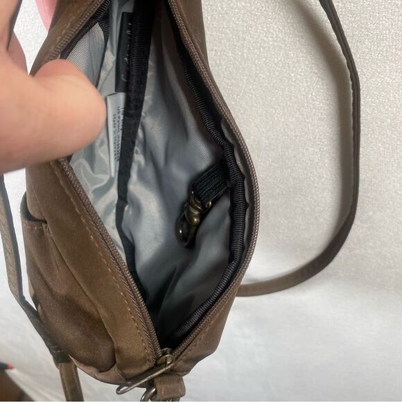 Ameribag Healthy Back Bag Brown Nylon Mini Sling Bag - Picture 8 of 11